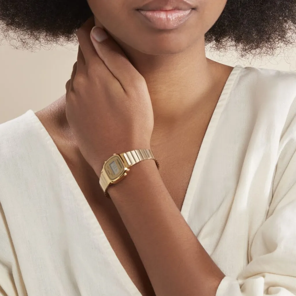 CASIO COLLECTION Montre Vintage Champagne cadran doré bracelet acier doré Hot