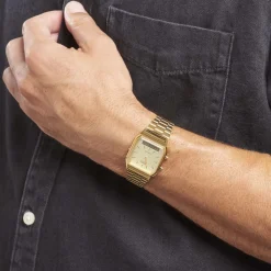 CASIO COLLECTION Montre Vintage Champagne cadran doré fond champagne bracelet acier doré Best