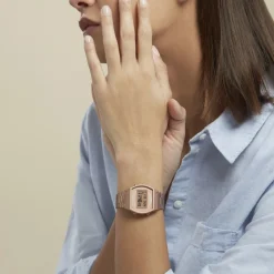 CASIO COLLECTION Montre Vintage Rose cadran doré rose bracelet acier doré rose Discount