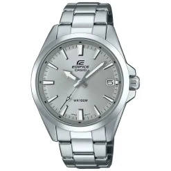 CASIO EDIFICE Montre Gris cadran argenté fond gris bracelet acier argenté Hot