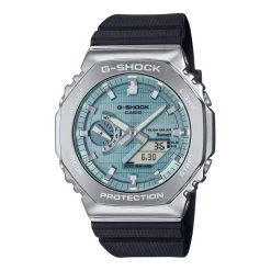 CASIO G-SHOCK Montre Bleu Sky cadran argenté fond bleu sky bracelet résine noir Clearance