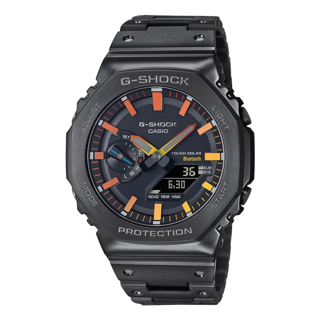 CASIO G-SHOCK Montre Classic Noir cadran noir fond noir bracelet acier noir