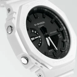 CASIO G-SHOCK Montre Classic Noir cadran blanc fond noir bracelet résine blanc Online