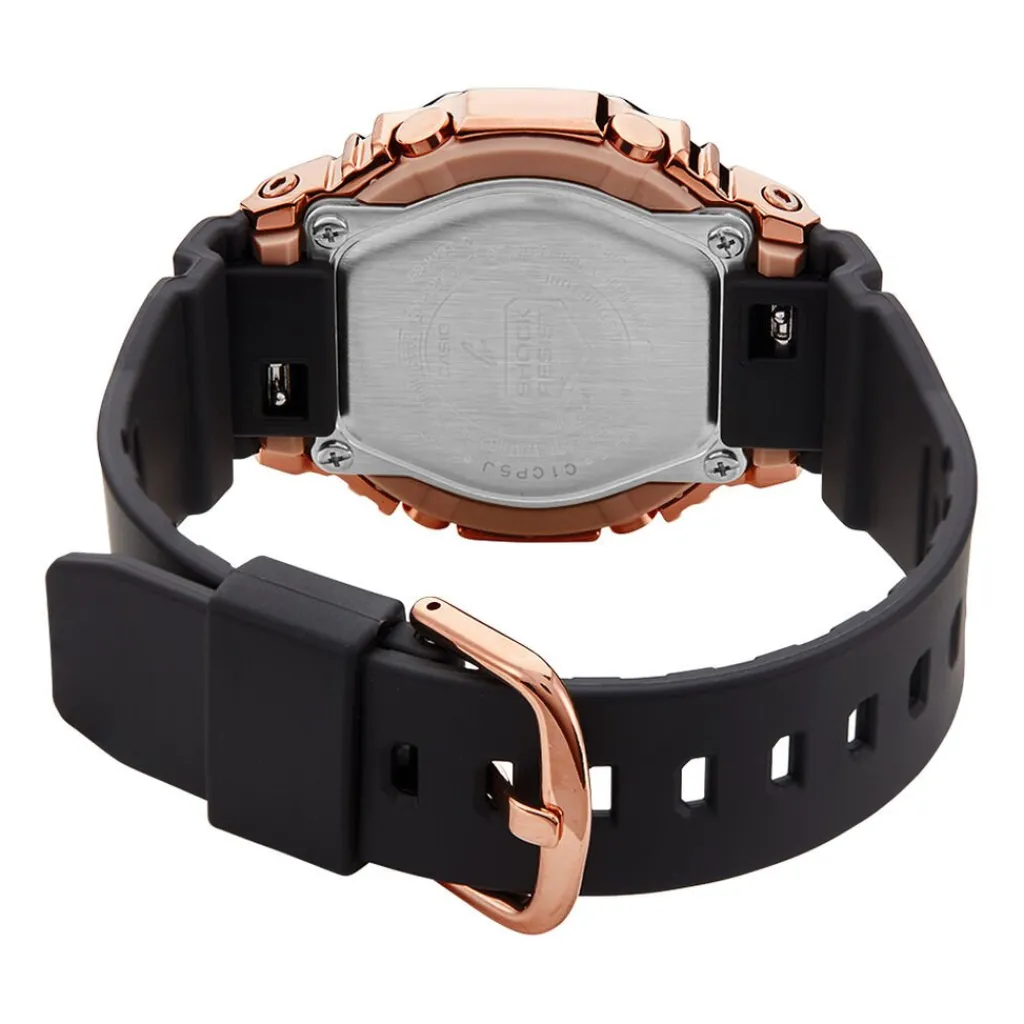 CASIO G-SHOCK Montre Dorée Rosés cadran doré rose fond doré rose bracelet résine noire Discount