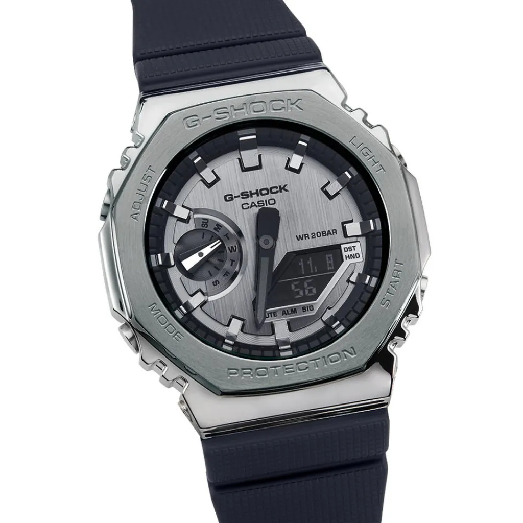 CASIO G-SHOCK Montre Gris cadran argenté bracelet résine noire Best