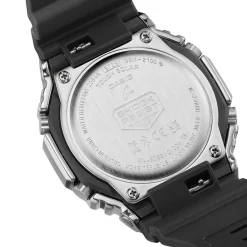 CASIO G-SHOCK Montre Noir cadran argenté fond noir bracelet résine noir New