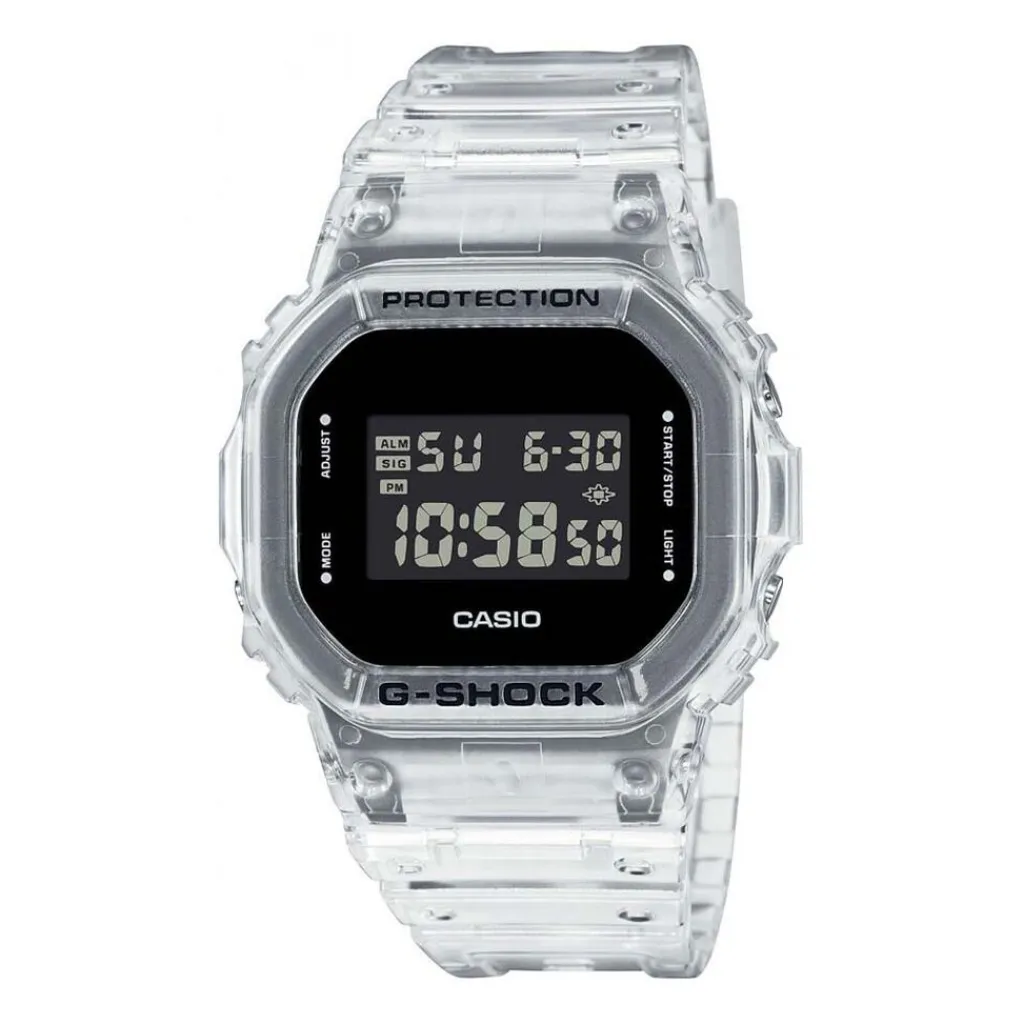 CASIO G-SHOCK Montre Noir cadran gris fond noir bracelet résine blanche Discount