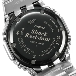 CASIO G-SHOCK Montre Premium Bleu cadran argenté fond bleu bracelet acier argenté Best