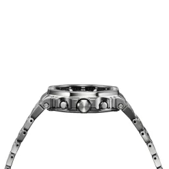 CASIO G-SHOCK Montre Premium Noir cadran argenté fond noir bracelet acier argenté Outlet