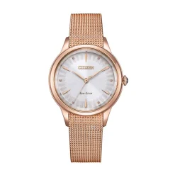 CITIZEN Montre L Blanc cadran rose fond blanc bracelet acier rose Clearance
