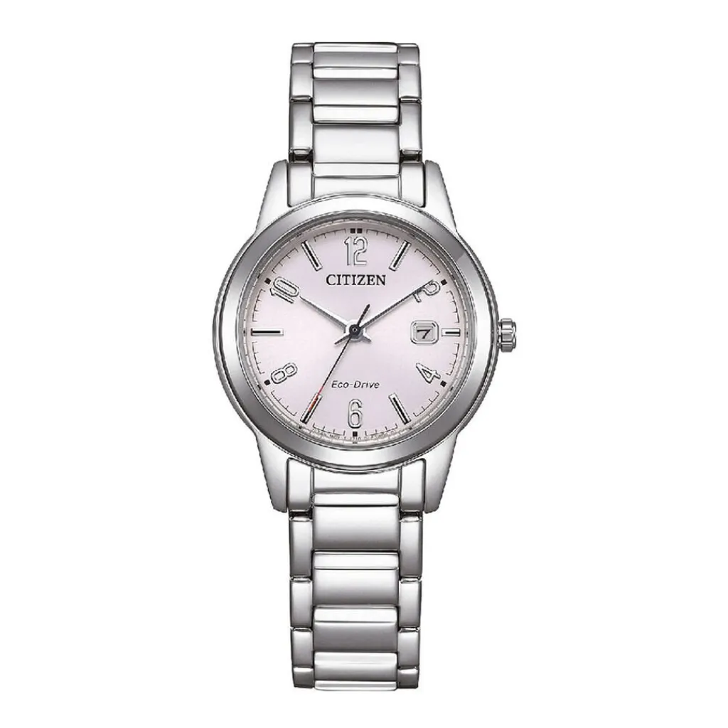 CITIZEN Montre Platform Femme Rose cadran argenté fond rose bracelet acier argenté Best