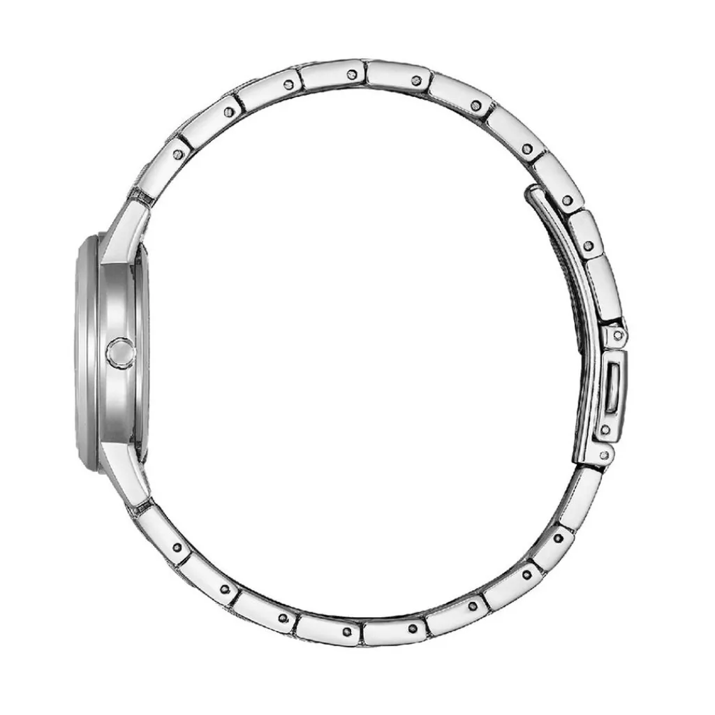 CITIZEN Montre Platform Femme Rose cadran argenté fond rose bracelet acier argenté Best