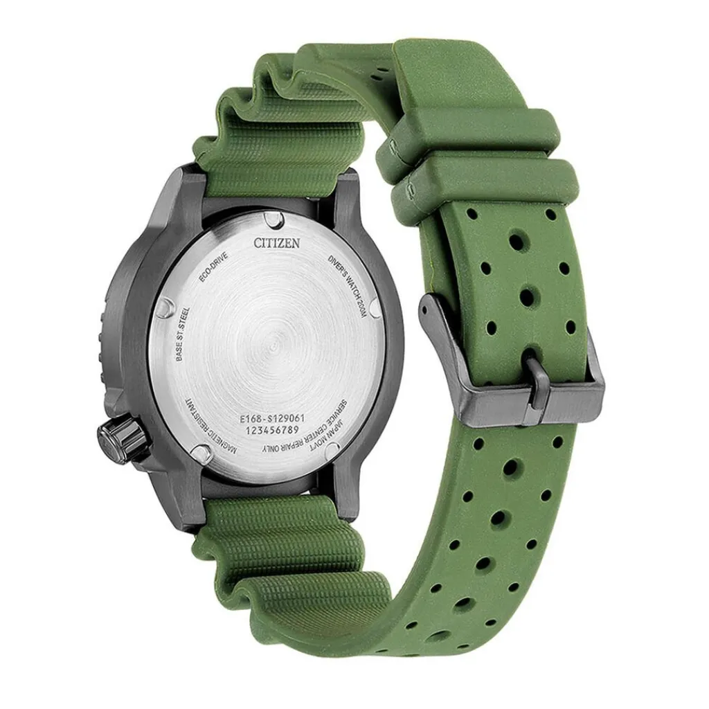 CITIZEN Montre Promaster Marine Kaki cadran gris fond kaki bracelet caoutchouc kaki New