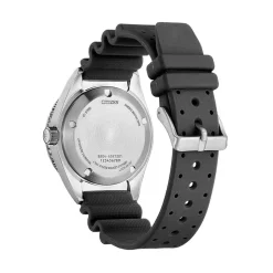 CITIZEN Montre Promaster Marine Auto Orange cadran argenté fond orange bracelet caoutchouc noir Outlet