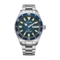 CITIZEN Montre Promaster Marine Auto Bleu cadran argenté fond bleu bracelet acier argenté