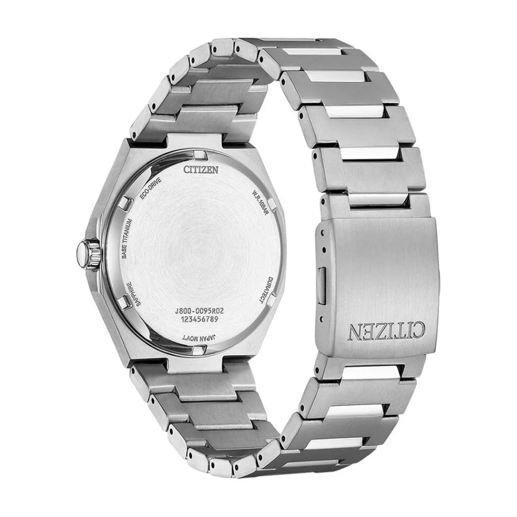 CITIZEN Montre Super Titanium 39.5 Pêche cadran argenté fond pêche bracelet titane argenté