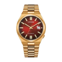 CITIZEN Montre Tsuyosa Nj0151 Rouge cadran doré fond rouge bracelet acier doré Clearance