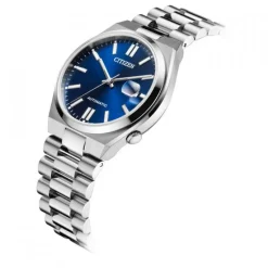 CITIZEN Montre Tsuyosa Nj0150 Bleu cadran argenté fond bleu bracelet acier argenté Online