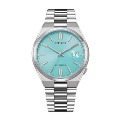 CITIZEN Montre Tsuyosa Nj0151 Turquoise cadran argenté fond turquoise bracelet acier argenté Clearance