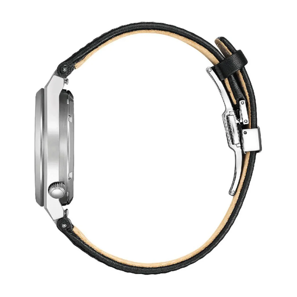 CITIZEN Montre Tsuyosa Nk5010 Gris cadran argenté fond gris bracelet cuir de veau noir Clearance