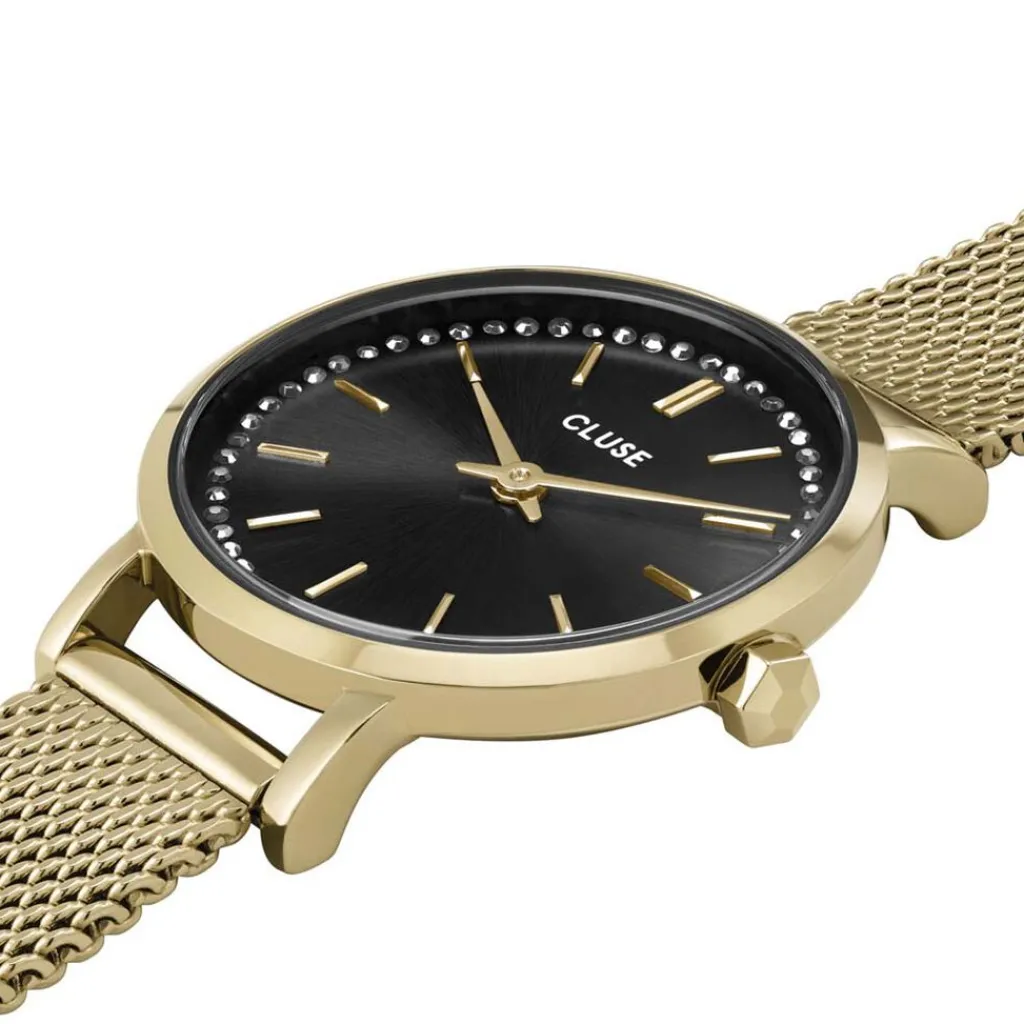 CLUSE Montre Boho Chic Petite Gris cadran doré fond gris bracelet acier doré Online