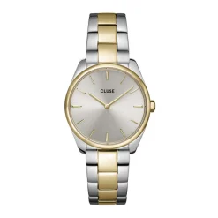 CLUSE Montre Feroce Petite Argenté cadran argenté fond argenté bracelet acier bicolore Clearance