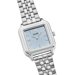 CLUSE Montre Gracieuse Bleu cadran argenté fond bleu bracelet acier argenté Discount