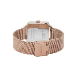 CLUSE Montre La Tetragone Rose cadran doré rose fond doré rose bracelet acier doré rose Sale