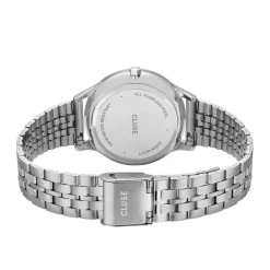 CLUSE Montre Minuit Date Argenté cadran argenté fond argenté bracelet acier argenté