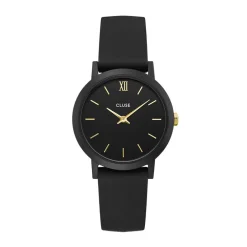 CLUSE Montre Minuit Noir cadran noir fond noir bracelet silicone noire Best