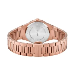 CLUSE Montre Vigoureux Blanc cadran doré rose fond blanc bracelet acier doré rose