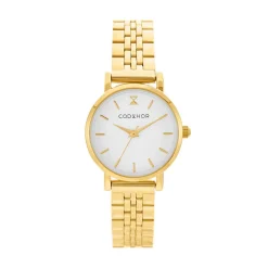 CODHOR Montre Alix Blanc cadran doré fond blanc bracelet acier doré Outlet