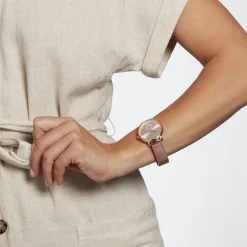 CODHOR Montre Amele Dore Rose cadran doré rose fond doré rose bracelet acier doré rose Best