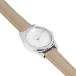 CODHOR Montre Anais Argenté cadran argente fond argenté bracelet synthétique beige Best
