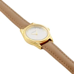 CODHOR Montre Anais Argenté cadran doré fond argenté bracelet synthétique marron Online