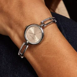 CODHOR Montre Andrea Rose cadran argenté fond rose bracelet alliage argenté Hot