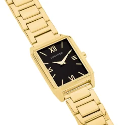 CODHOR Montre Arianne Noir cadran doré fond noir bracelet acier doré Outlet