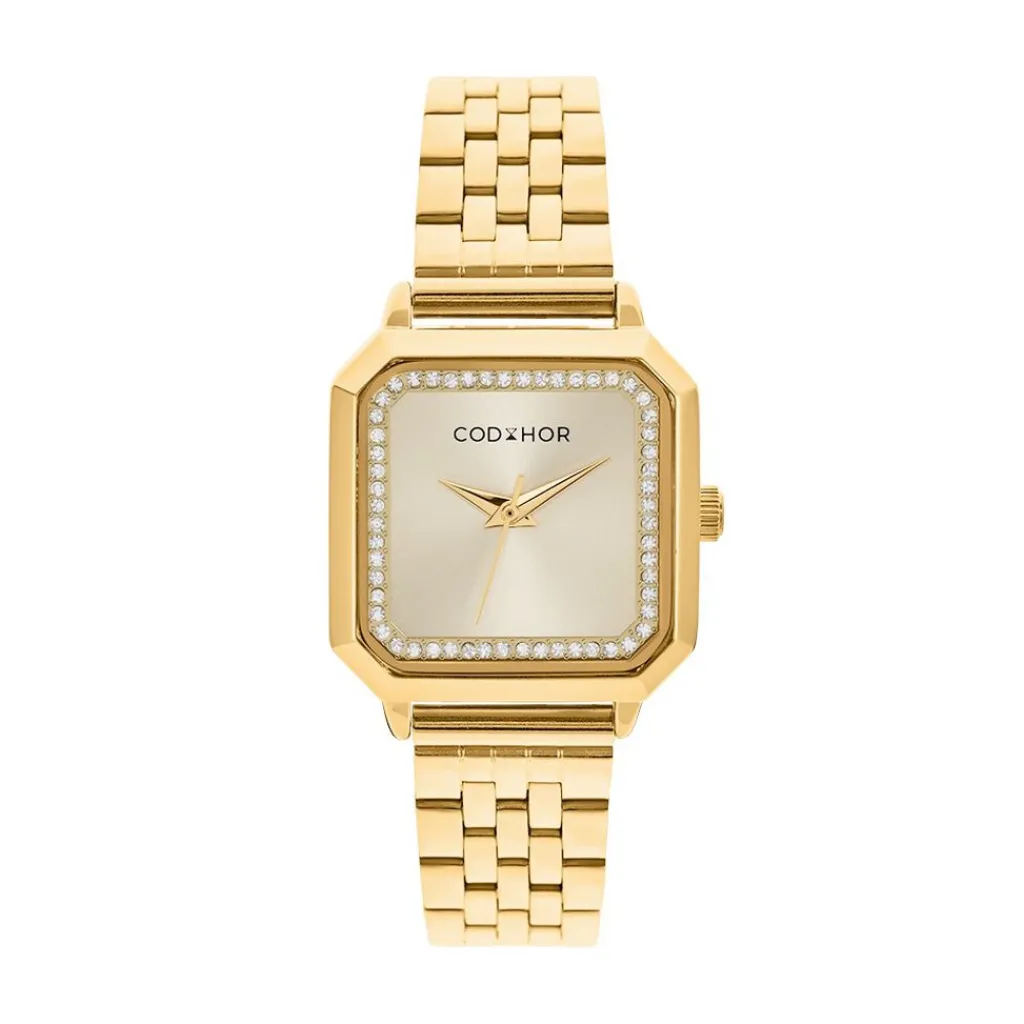 CODHOR Montre Carla Doré cadran doré fond doré bracelet acier doré New
