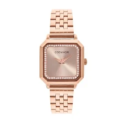 CODHOR Montre Carla Rose cadran rose fond rose bracelet acier rose Hot