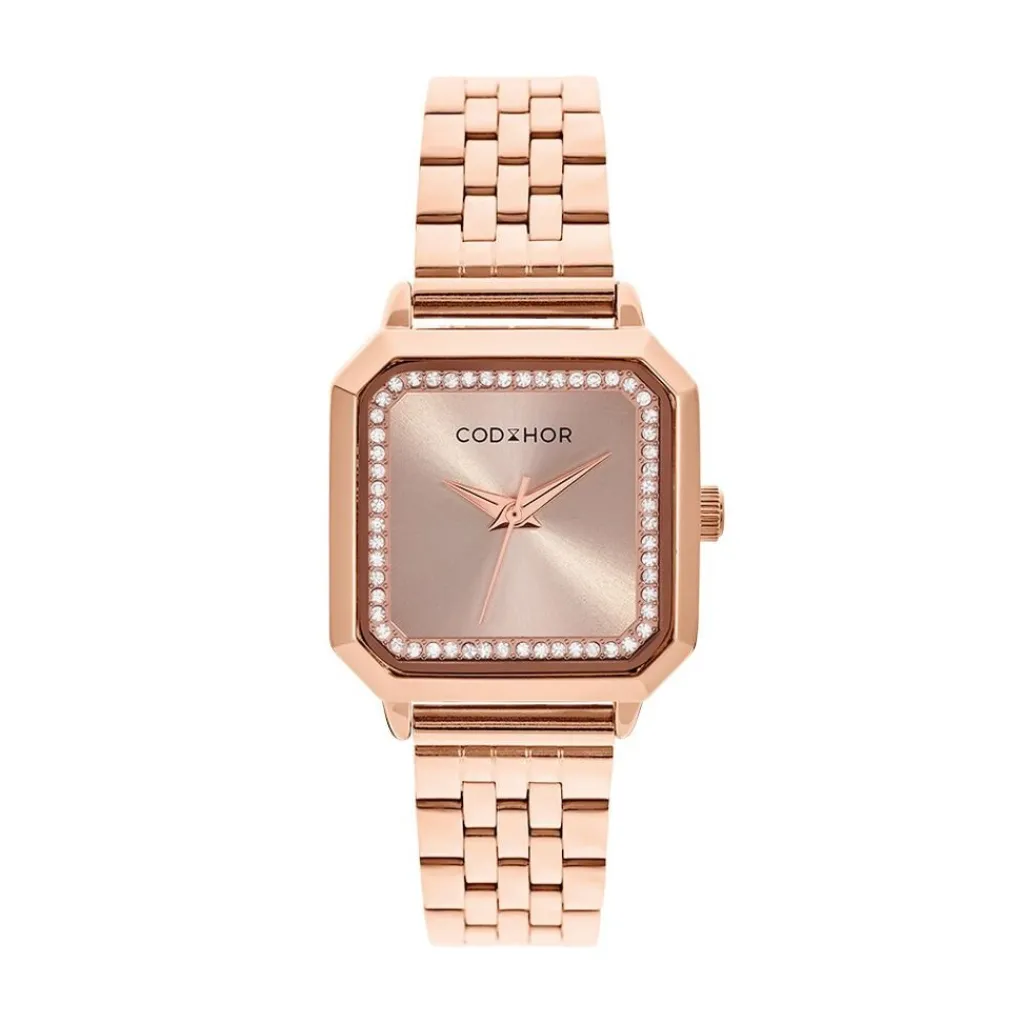 CODHOR Montre Carla Rose cadran rose fond rose bracelet acier rose Hot