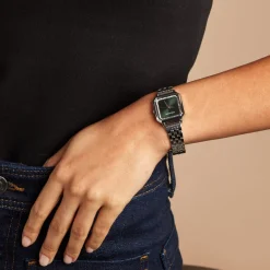 CODHOR Montre Carla Vert cadran argenté fond vert bracelet acier argenté Discount