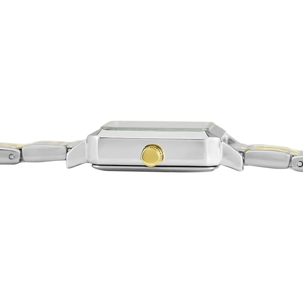 CODHOR Montre Carmelle Blanc cadran argenté fond blanc bracelet alliage bicolore