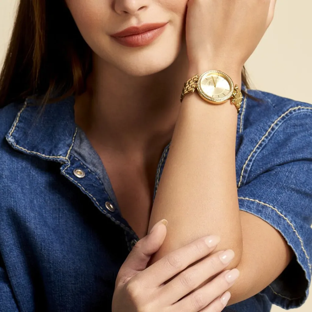 CODHOR Montre Celinia Doré cadran doré fond champagne bracelet alliage doré Discount