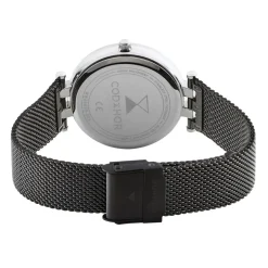 CODHOR Montre Celinia Noir cadran argenté fond noir bracelet acier noir Discount