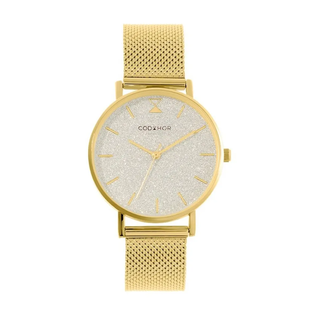 CODHOR Montre Cindy Argenté cadran doré fond argenté bracelet acier doré Online