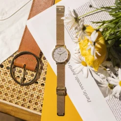 CODHOR Montre Cindy Argenté cadran doré fond argenté bracelet acier doré Online