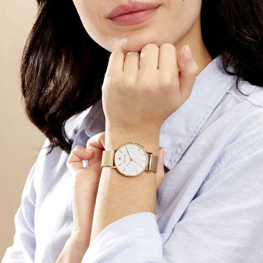 CODHOR Montre Cindy Argenté cadran doré fond argenté bracelet acier doré Online