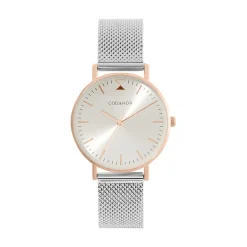 CODHOR Montre Cindy Argent cadran doré rose fond argenté bracelet acier argenté Best