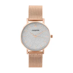 CODHOR Montre Cindy Argenté cadran doré rose fond argenté bracelet acier doré Best