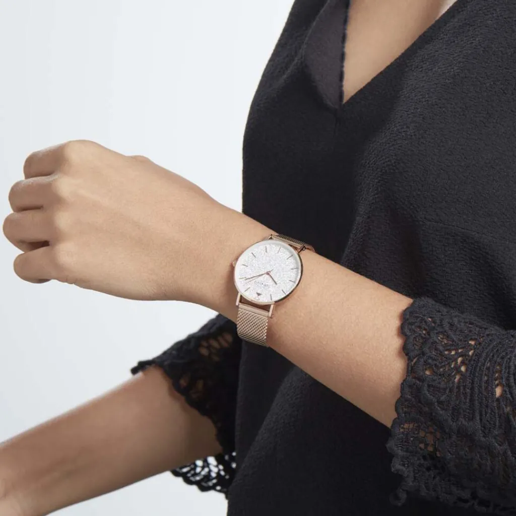 CODHOR Montre Cindy Argenté cadran doré rose fond argenté bracelet acier doré Best